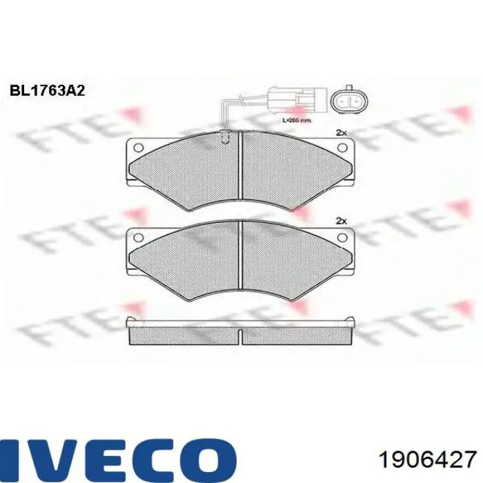Pastillas de freno 1906427 Iveco