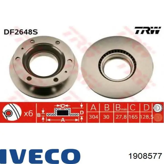 7173036 Iveco disco de freno delantero