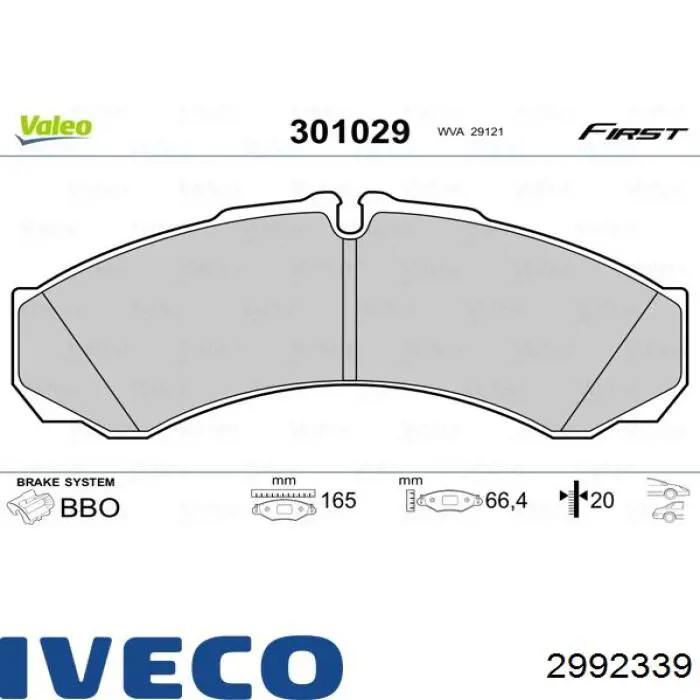 2992339 Iveco Pastillas freno traseras