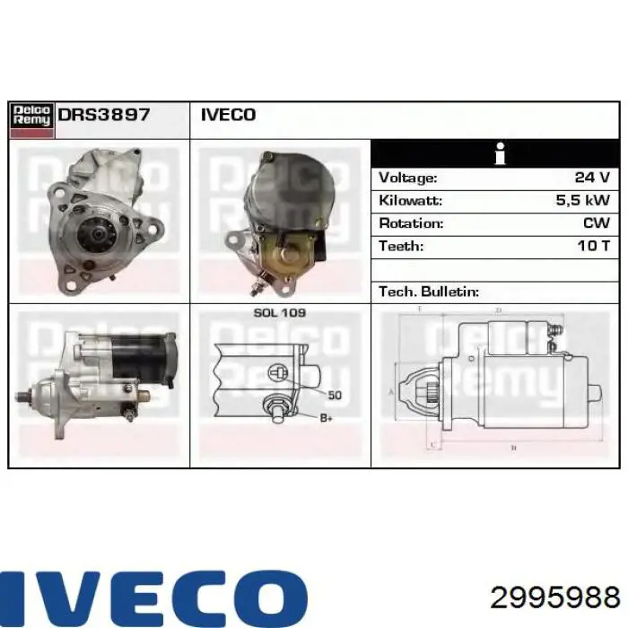 2995988 Iveco motor de arranque