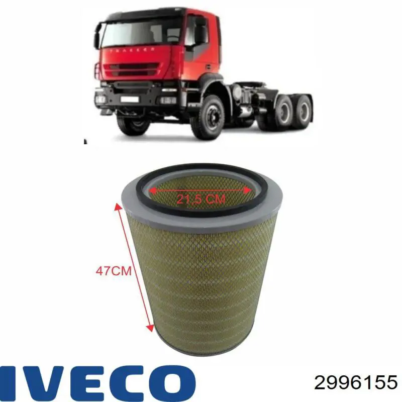 2996155 Iveco Filtro de aire de motor