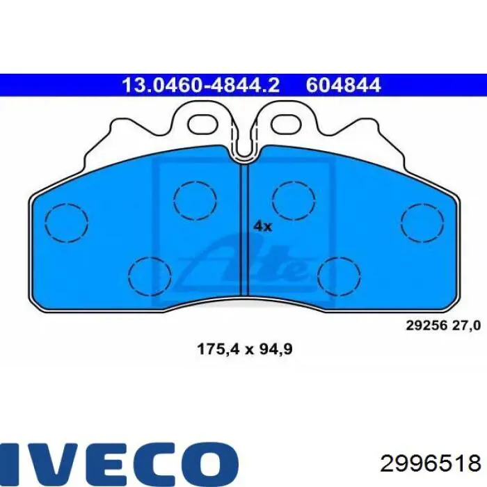 2996518 Iveco Pastillas freno traseras