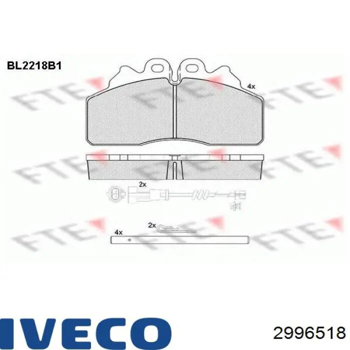 2996518 Iveco pastillas de freno traseras