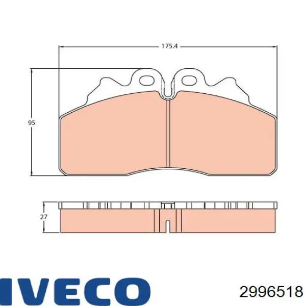 Pastillas de freno traseras 2996518 Iveco