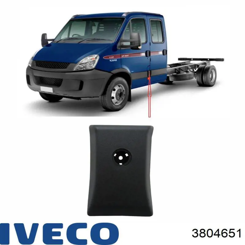 Cerradura de la puerta trasera derecha 3804651 Iveco