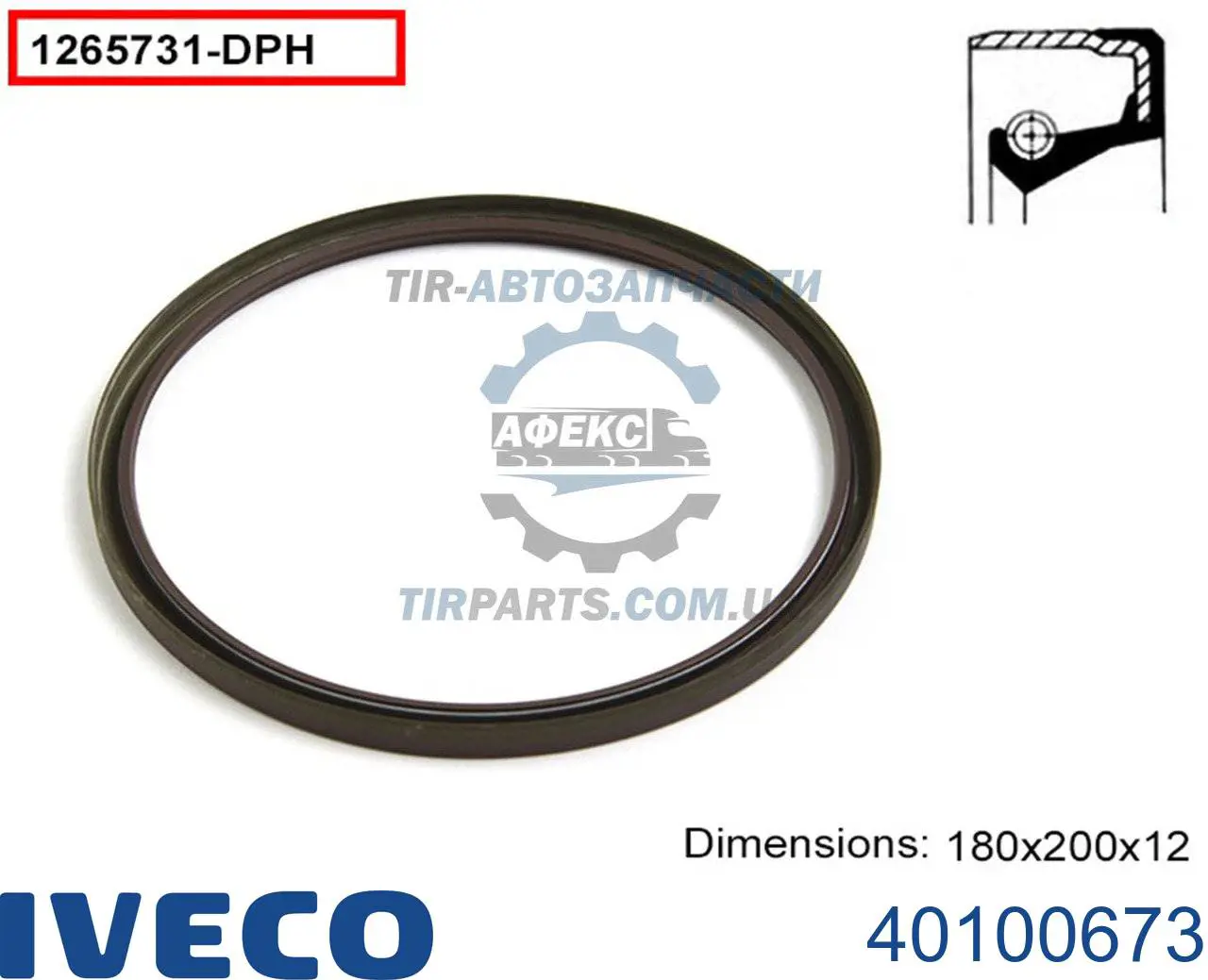 Retén de cubo trasero 40100673 Iveco