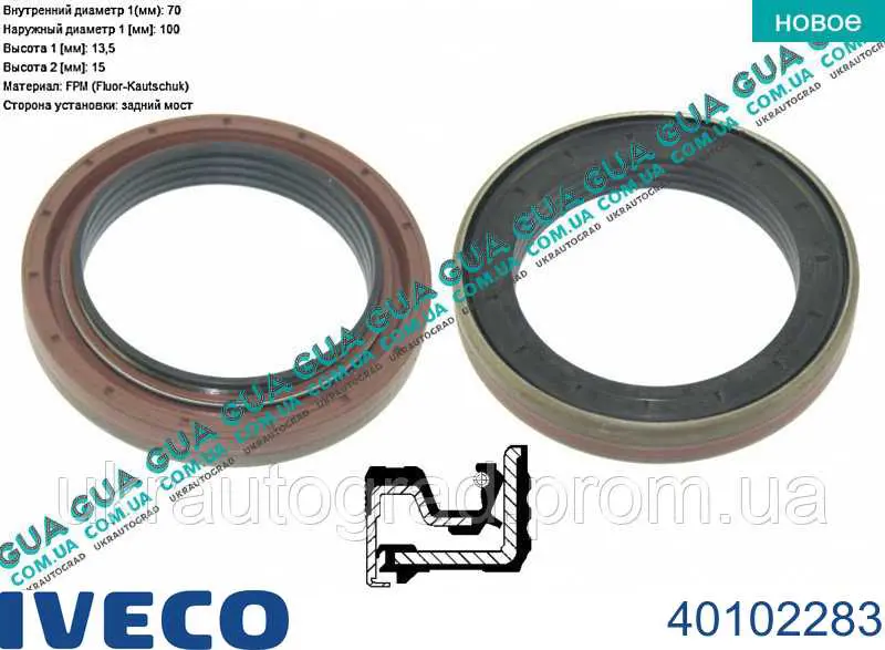Comprar 40102283 Iveco Retén de cubo trasero