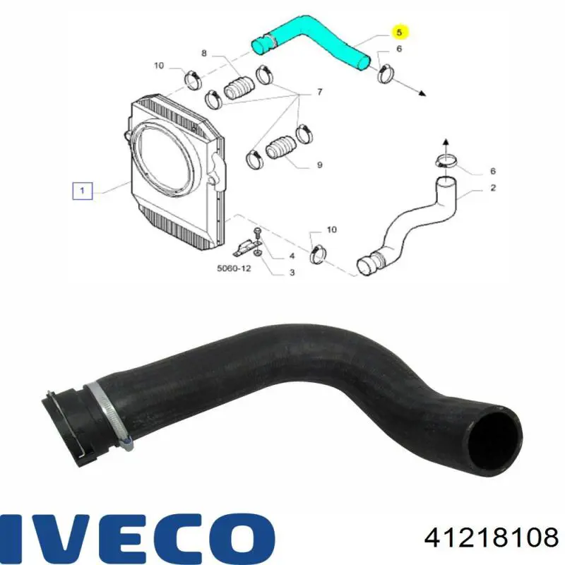 Comprar 41218108 Iveco Manguera superior del radiador