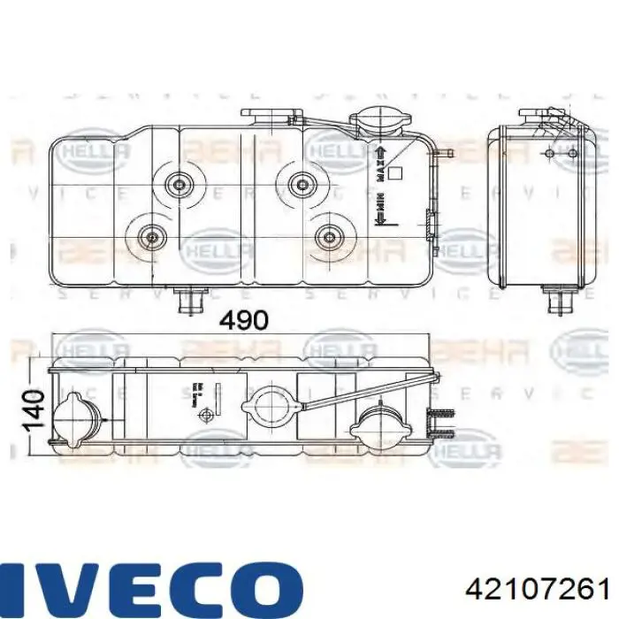 42107261 Iveco Depósito del radiador