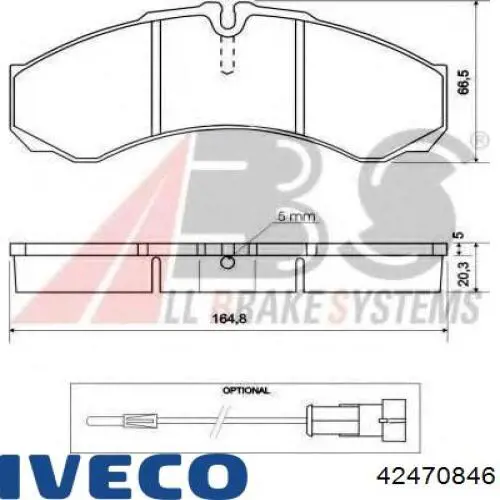 42470846 Iveco pastillas de freno traseras