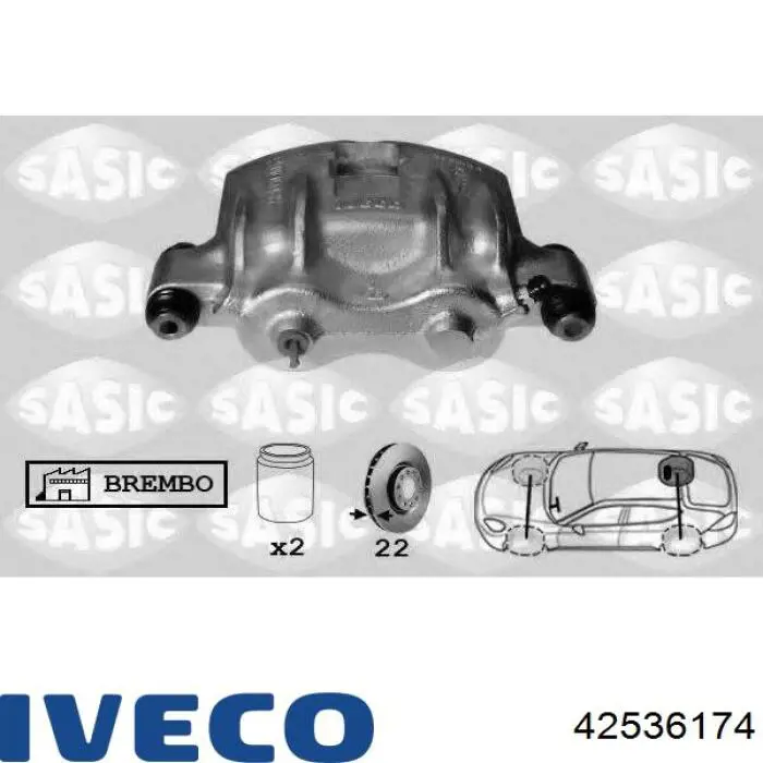 42536174 Iveco pinza de freno trasera izquierda