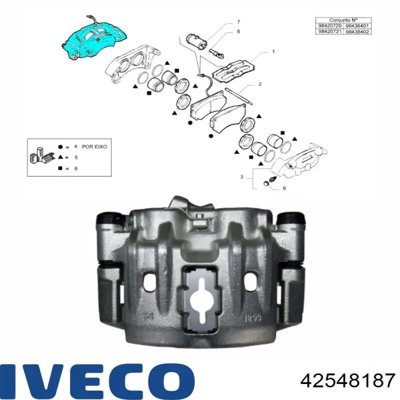 Comprar 42548187 Iveco Pinza de freno trasera izquierda