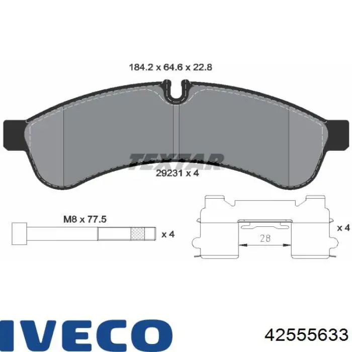 Pastillas traseras de freno Iveco 42555633 precio, desde 44,71 EUR
