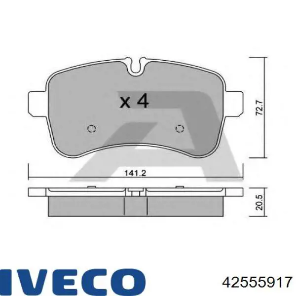 42555917 Iveco pastillas de freno traseras