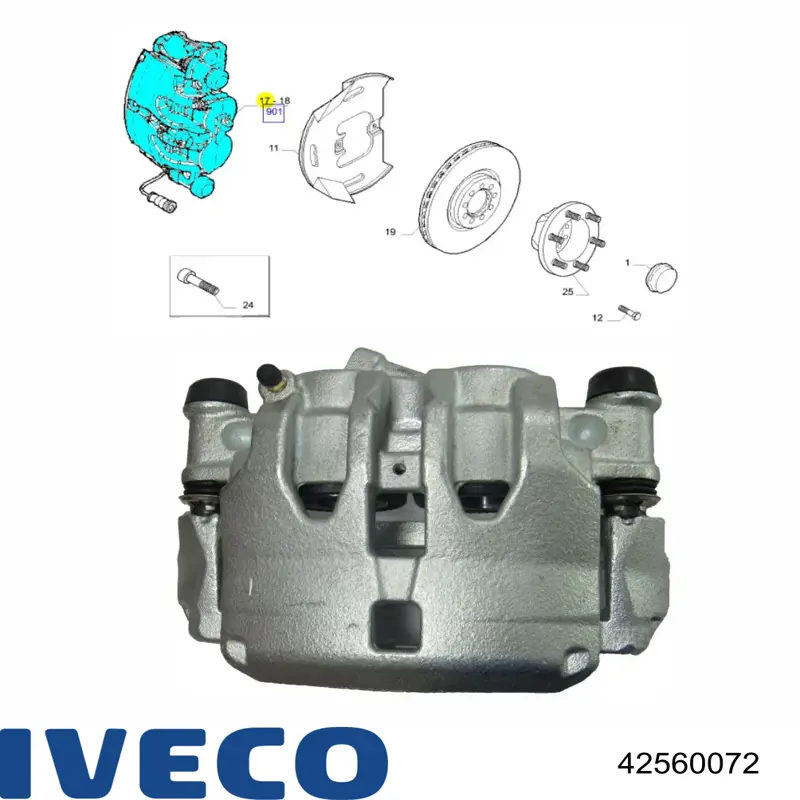 42560072 Iveco Pinza de freno delantera izquierda