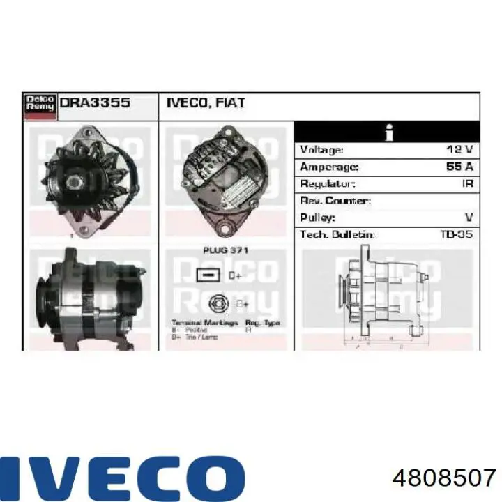 4808507 Iveco Alternador de coche
