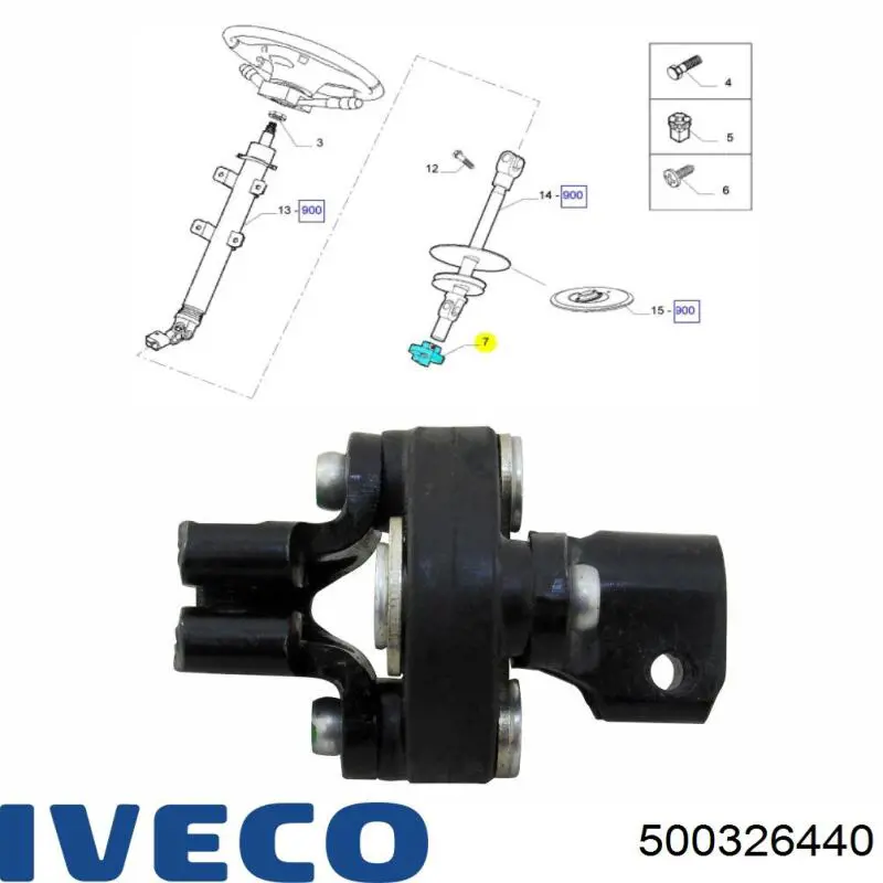 Acoplamiento del cardán de dirección Iveco 500326440 precio, desde 112,86 EUR