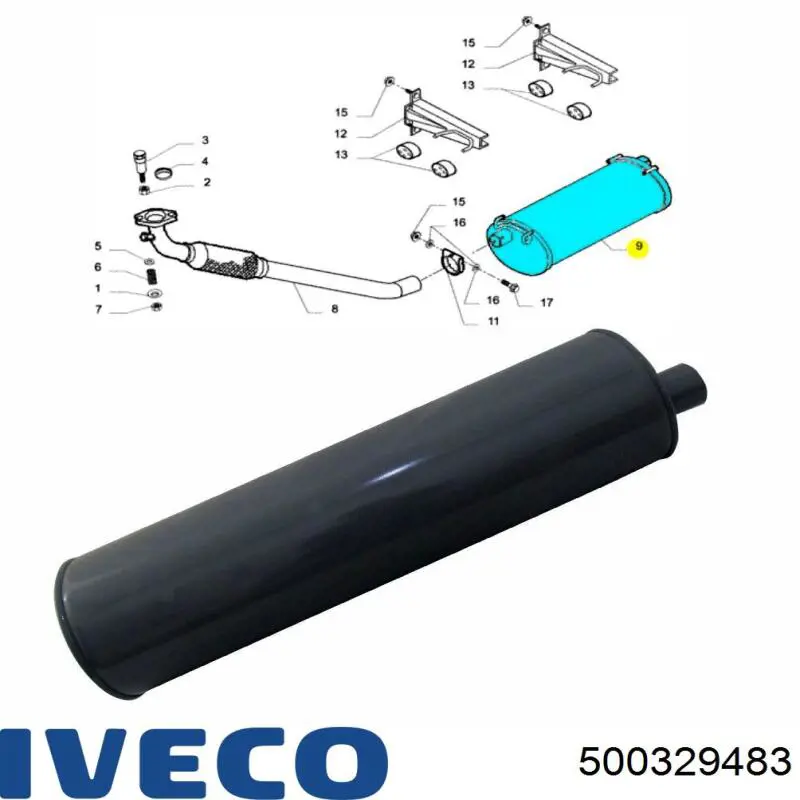 Silenciador trasero Iveco 500329483 precio, desde 108,34 EUR