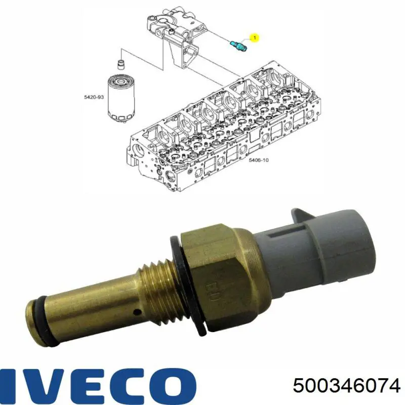 500346074 Iveco Sensor de temperatura de combustible
