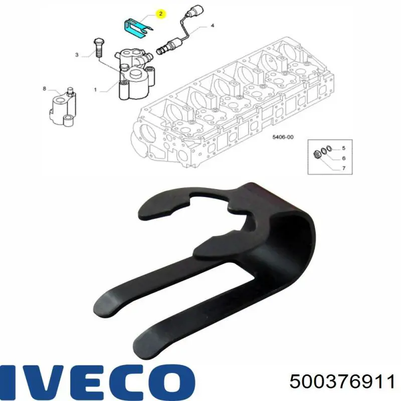Muelle del perno de fijación del colector 500376911 Iveco
