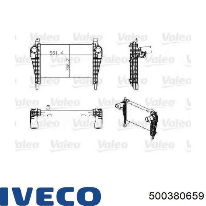 500380659 Iveco radiador de aire de admisión