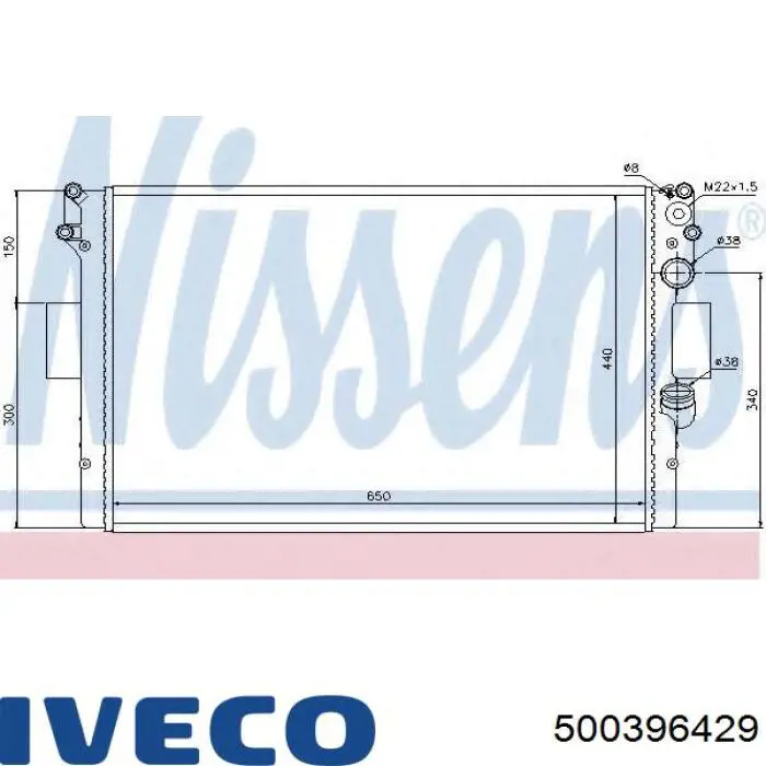 Radiador 500396429 Iveco