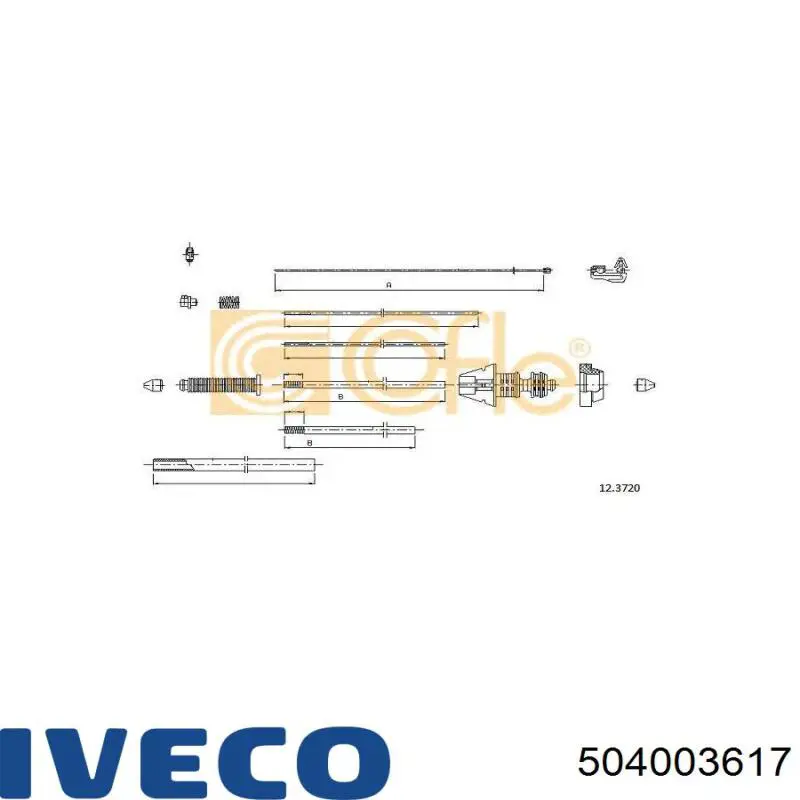 504003617 Iveco Cable de freno de mano trasero derecho/izquierdo
