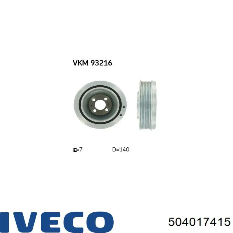 Polea del cigüeñal Iveco 504017415 precio, desde 59,10 EUR