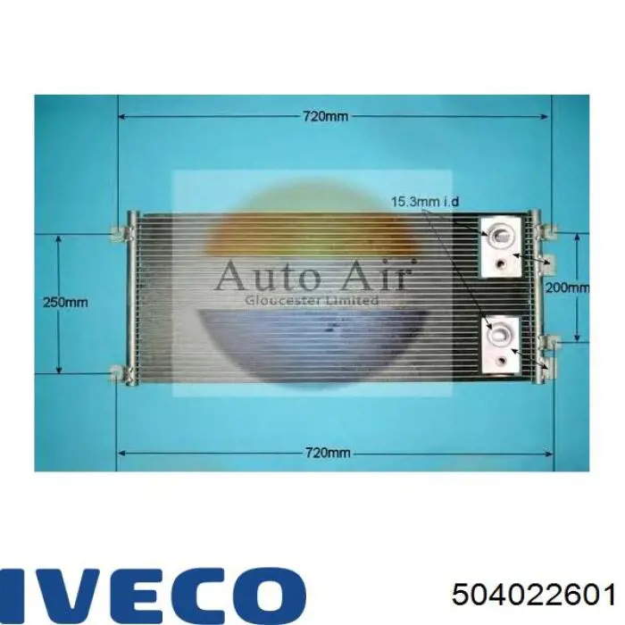 Condensador aire acondicionado 504022601 Iveco