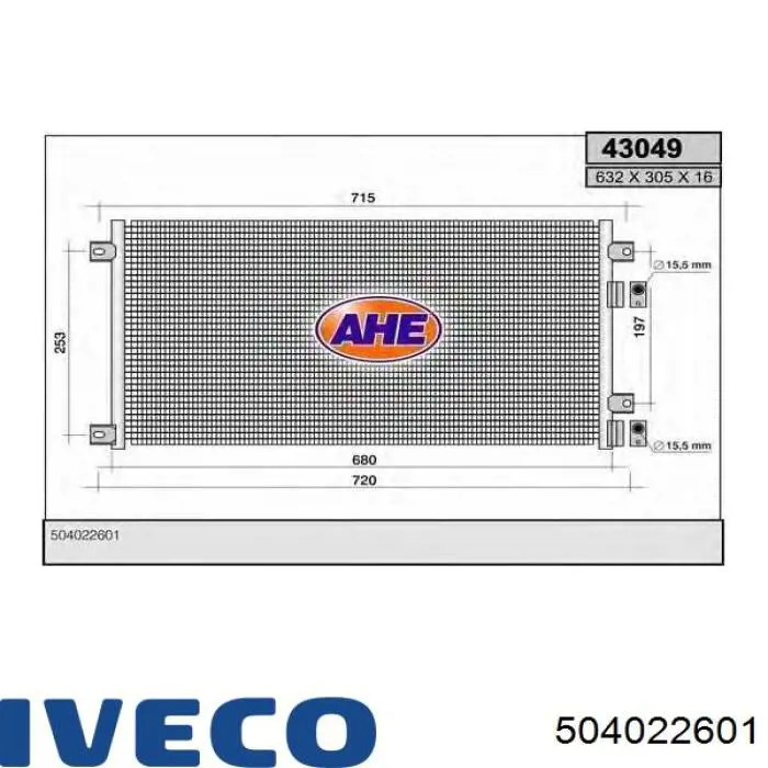 504022601 Iveco Radiador de aire acondicionado