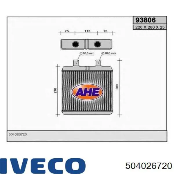 504026720 Iveco radiador calefacción