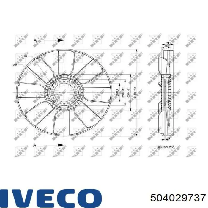 504029737 Iveco rodete ventilador, refrigeración de motor