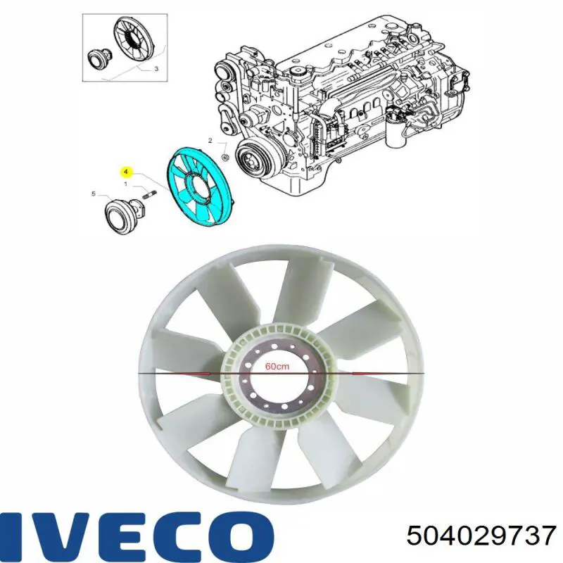 504029737 Iveco Ventilador del radiador