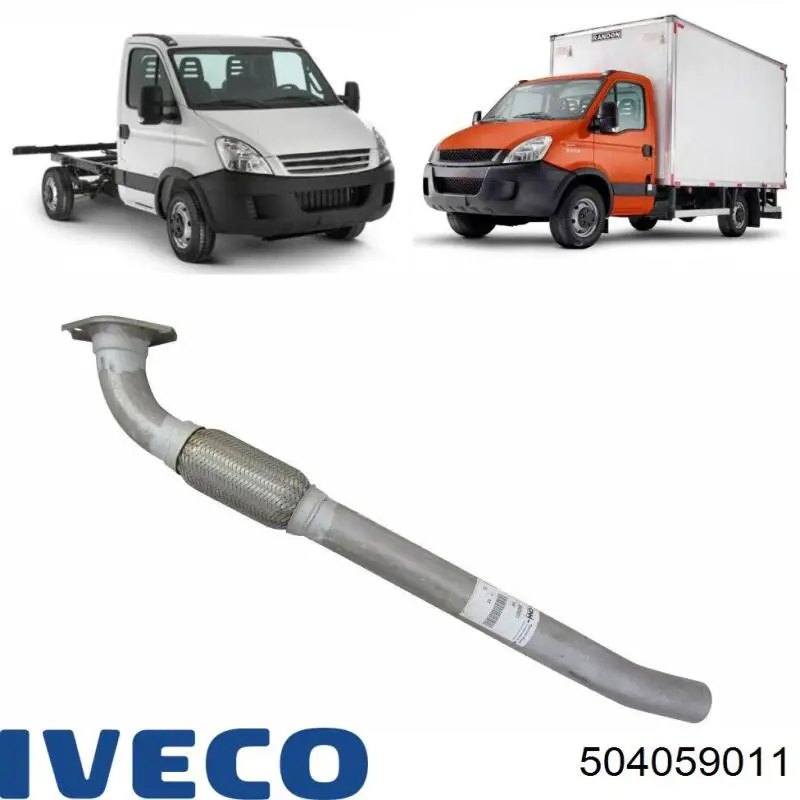 504059011 Iveco tubo de admisión del silenciador de escape delantero