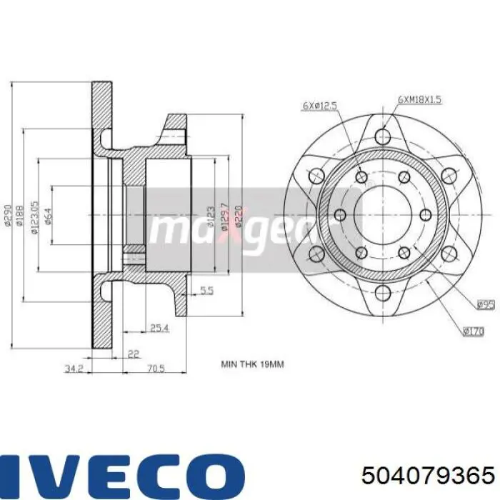 504079365 Iveco freno de disco delantero