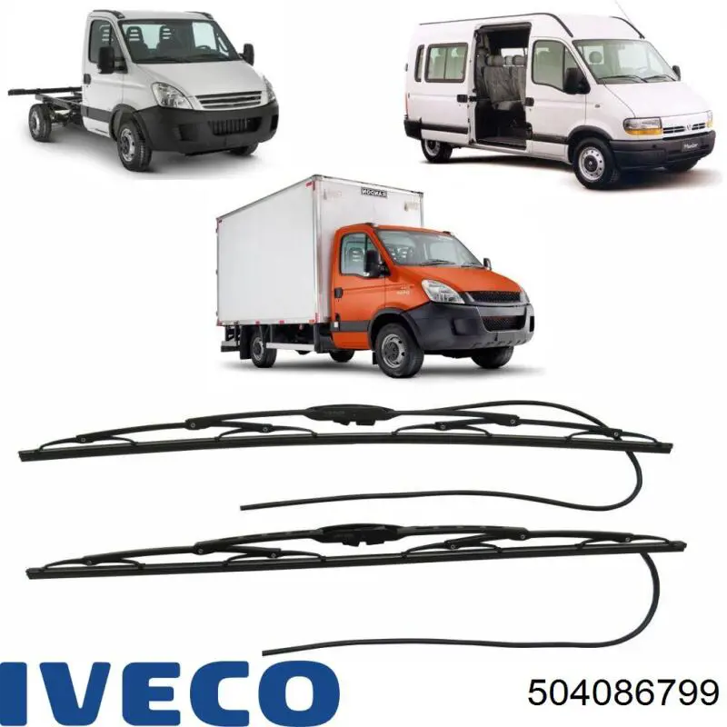 Comprar 504086799 Iveco Juego de escobillas de luna delantera, 2 piezas