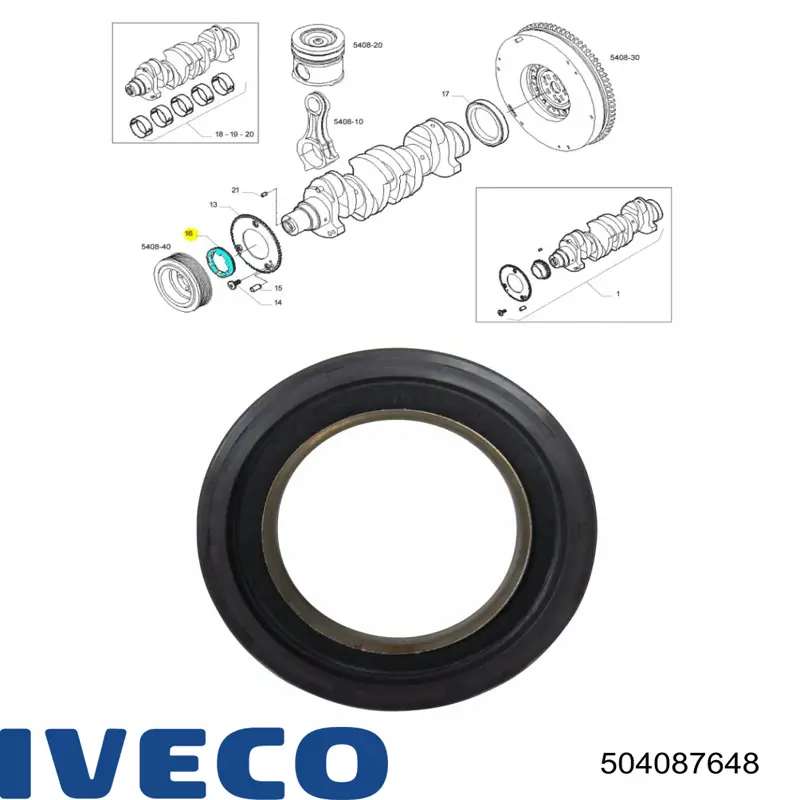 Retén de cigüeñal frontal Iveco 504087648 precio, desde 24,04 EUR