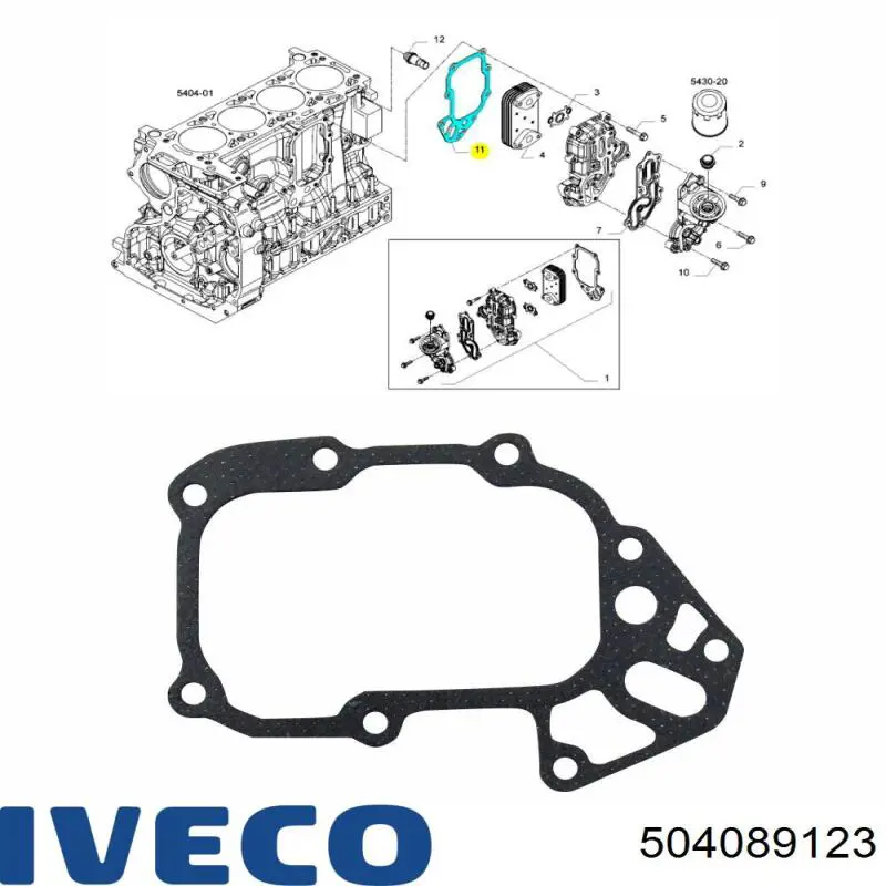 504089123 Fiat/Alfa/Lancia Junta de radiador de aceite