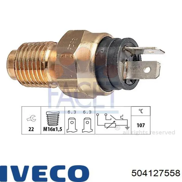 Sensor de temperatura del refrigerante Iveco 504127558 precio, desde 12,36 EUR
