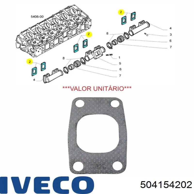 Junta colector escape 504154202 Iveco