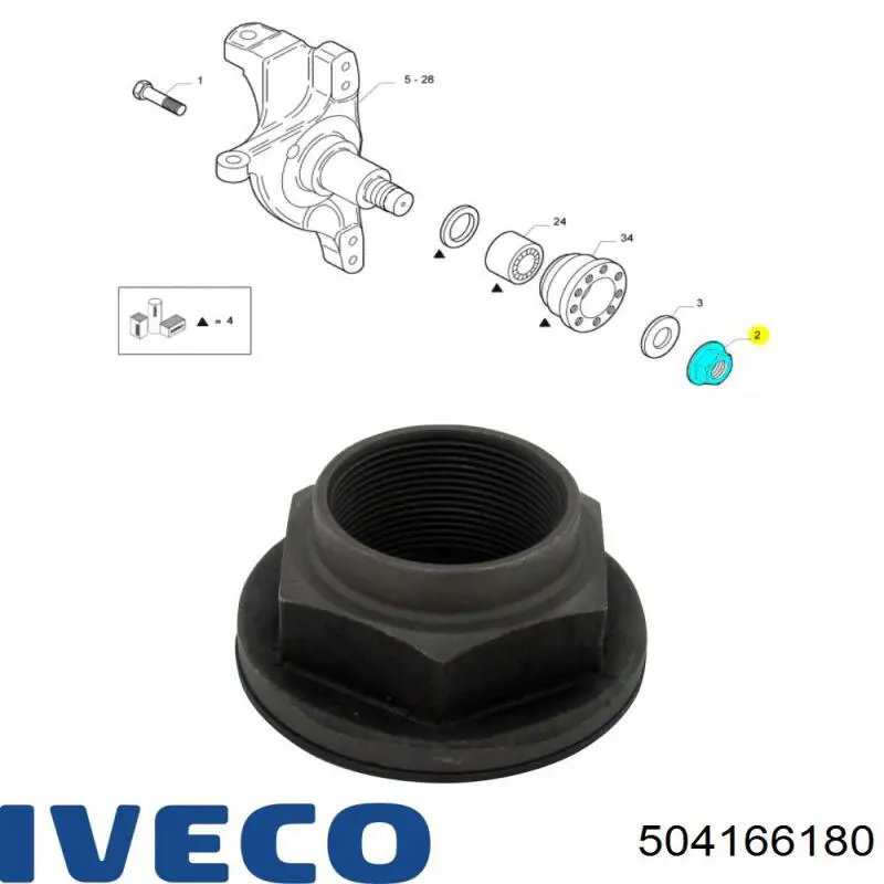 Comprar 504166180 Iveco Tuerca del cubo de la rueda delantera