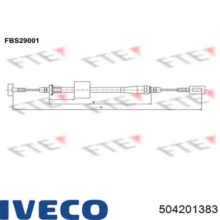 504201383 Iveco Cable de freno de mano trasero derecho/izquierdo