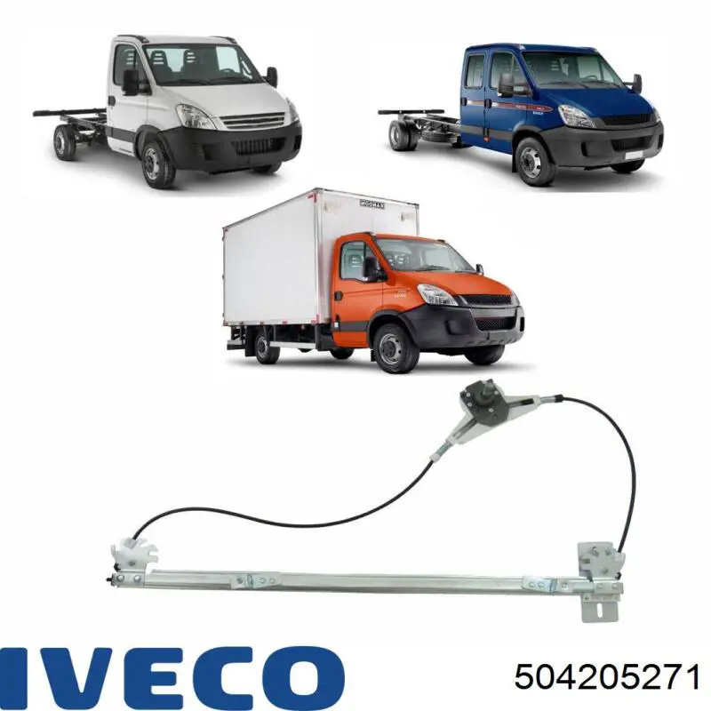 504205271 Iveco mecanismo de elevalunas, puerta delantera derecha