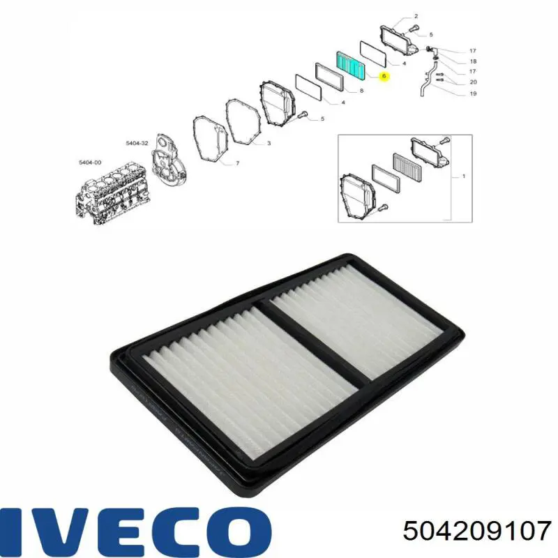 Filtro de ventilación del cárter Iveco 504209107 precio, desde 22,99 EUR
