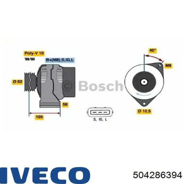 504286394 Iveco Alternador de coche