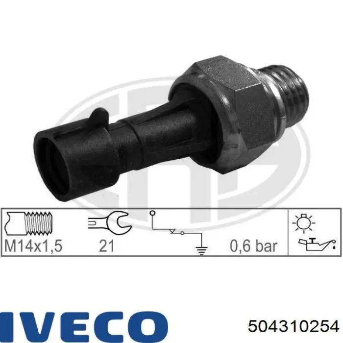 504310254 Iveco sensor de presión de aceite