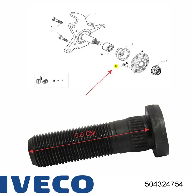 Comprar 504324754 Iveco Espárrago de rueda delantero