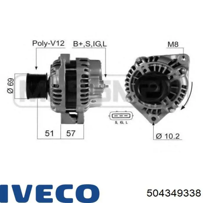 Alternador del motor Iveco 504349338 precio, desde 200,38 EUR