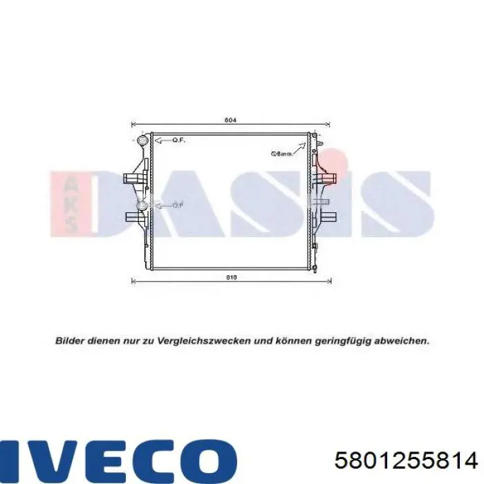 5801255814 Iveco radiador refrigeración del motor