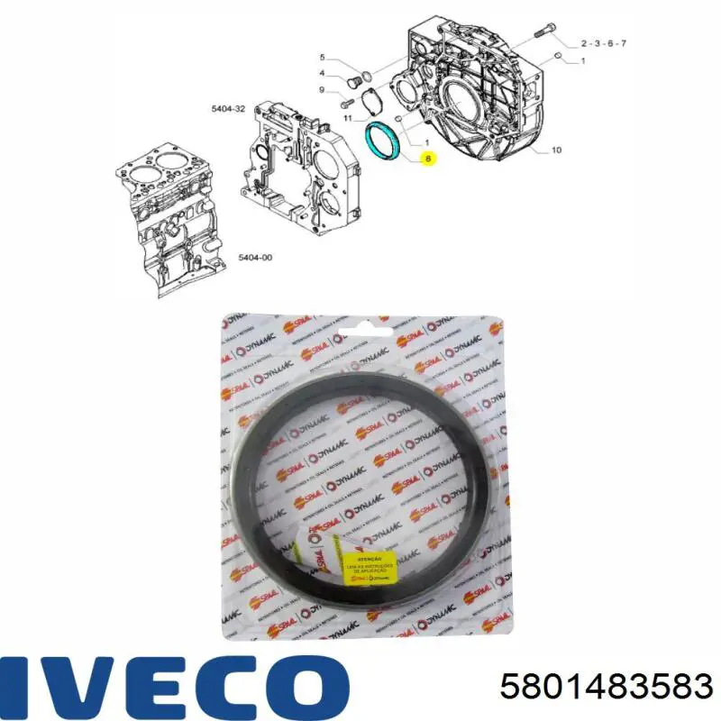 Retén del cigüeñal Iveco 5801483583 precio, desde 40,91 EUR